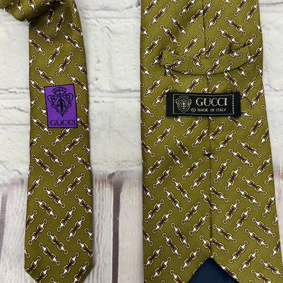 Gucci Men 100% Silk Necktie Tie Made in Italy D045 -18 - Picture 9 of 14